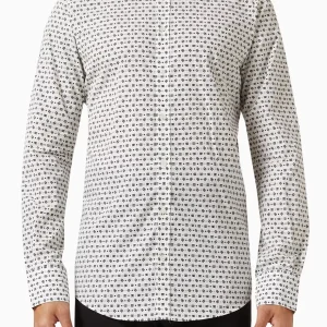 DOLCE & GABBANA ALL-OVER LOGO-PRINT SHIRT IN COTTON-POPLIN