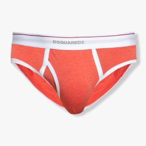 DSQUARED MEN'S BRIEF RED WITH LOGO COTTON STRETCH