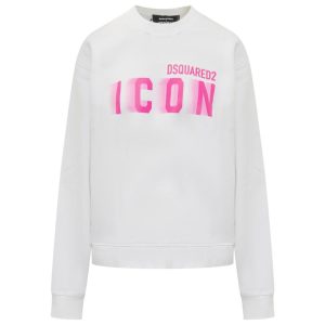 DSQUARED SWEATSHIRT-BRUSHED WHITE