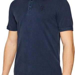 GUESS POLO BĂRBAȚI BLEUMARIN CU LOGO APLICAT