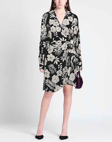 ROCHIE PETRECUTĂ PINKO DIN CREP CU IMPRIMEU FLORAL - imagine 4