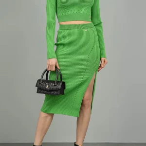 PATRIZIA PEPE GREEN SET - SKIRT + BLOUSE