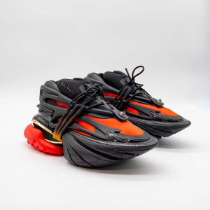 BALMAIN UNCORN SNEAKERS - BLACK RED GOLD
