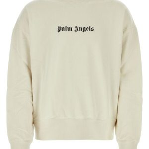 PALM ANGELS LOGO CREWNECK BĂRBAȚI – WHITE / BLACK – SWEATSHIRT DE LUX