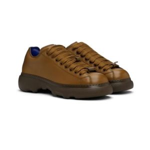BURBERRY – RANGER LEATHER SNEAKERS WOOD BĂRBAȚI
