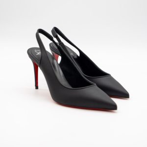 CHRISTIAN LOUBOUTIN – PANTOFI SLINGBACK NEGRI TOC 85 MM