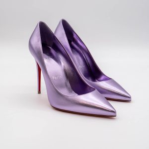 CHRISTIAN LOUBOUTIN PANTOFI STILETTO - KATE - MOV METALIZAT