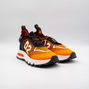 DSQUARED RUN SNEAKERS SHADED MESH ORANGE/BLACK
