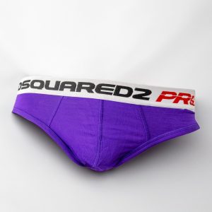 DSQUARED MEN'S BRIEF PURPLE COTTON STRETCH