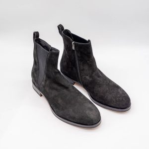 FABI - GHETE NEGRE BĂRBAȚI - PIELE ÎNTOARSĂ