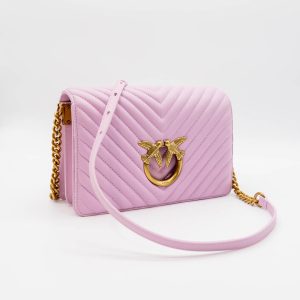 PINKO LOVE BIRDS LEATHER CROSSBODY BAG
