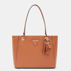 GUESS – GEANTĂ MARE NOELLE LIGHT COGNAC DIN PIELE SAFFIANO