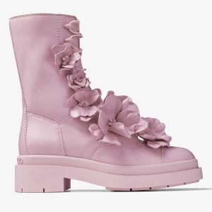 JIMMY CHOO NARI FLOWERS – GHETE ROZ PUDRAT PIELE NATURALĂ CU DETALII FLORALE