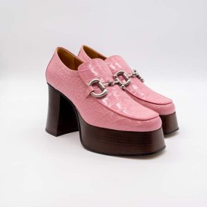 GUCCI CROCODILE PLATFORM WITH HORSEBIT