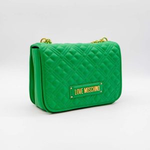 LOVE MOSCHINO QUILTED LOGO-PLAQUE SHOULDER BAG