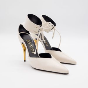 GUCCI ANKLE-CUFF PANTOFI DAMĂ ALBI