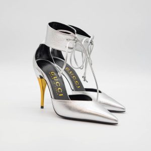 GUCCI ANKLE-CUFF PANTOFI DAMĂ ARGINTII