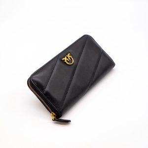 PORTOFEL PINKO RYDER PIELE NATURALĂ - NEGRU