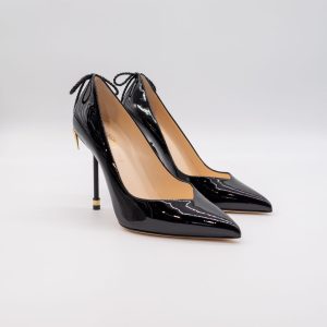 REVOLVER REQUEEN PANTOFI STILLETO - PIELE LĂCUITĂ - NEGRI