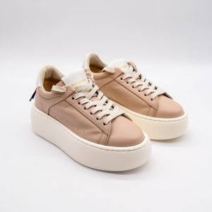 BARRACUDA GENUINE BEIGE LEATHER WOMEN'S SNEAKERS