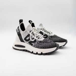 DSQUARED RUN SNEAKERS BLACK WHITE MESH