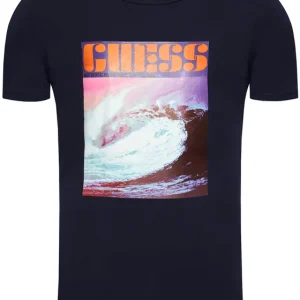 GUESS NAVY BLUE T-SHIRT SLIM FIT