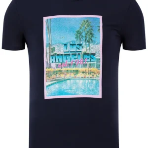 GUESS- TRICOU POOL PARTY TEE BLEUMARIN SLIM FIT