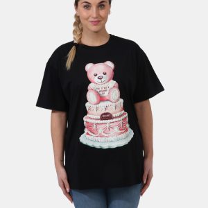 T-SHIRT MOSCHINO "CAKE TEDDY BEAR" BLACK