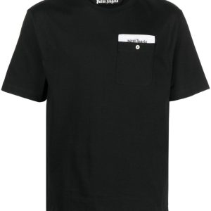 PALM ANGELS TRICOU NEGRU CU BANDĂ LOGO