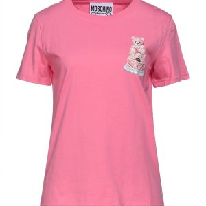 MOSCHINO- TRICOU ROZ CU DETALIU LOGO ICONIC
