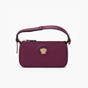 VERSACE SMALL SHOULDER BAG DIN PIELE NATURALĂ MOV – MEDUSA LOGO