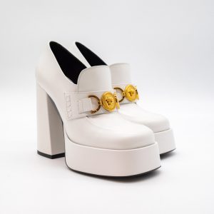 VERSACE LOAFERS DAMĂ - ALBI - PIELE NATURALĂ