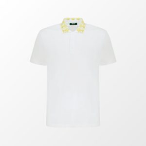 VERSACE TRICOU POLO ALB BARBATI – GULER CU IMPRIMEU HERITAGE