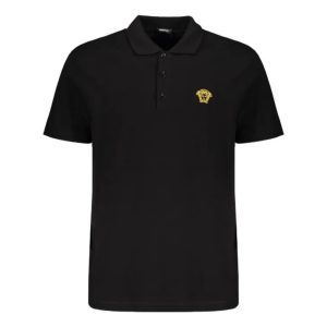 VERSACE TRICOU POLO - NEGRU - LOGO MEDUSA